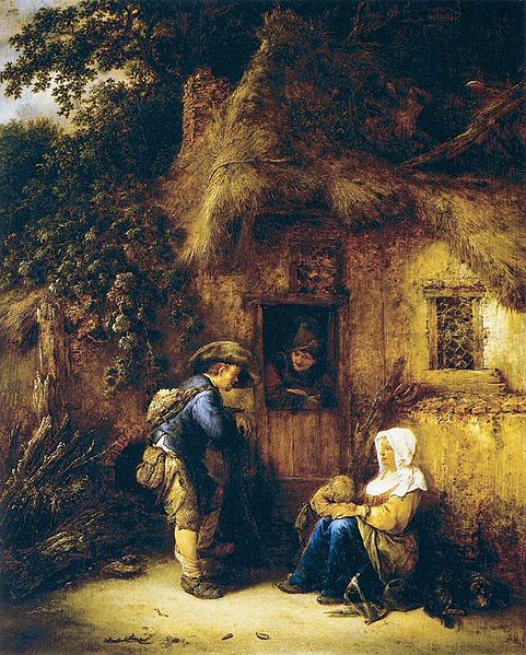 OSTADE, Isaack van Traveller at a Cottage Door